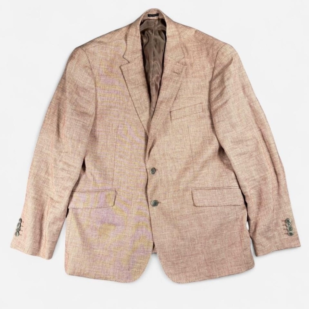 Joseph Abboud Modern Two Button Blazer Linen Blend Size 44R